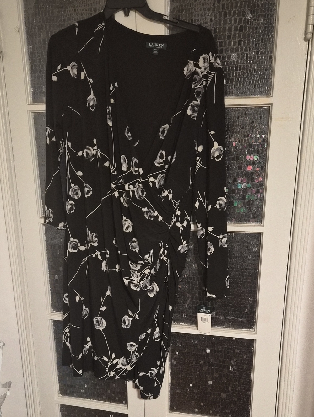Ralph Lauren Black & White Floral Wrap Dress